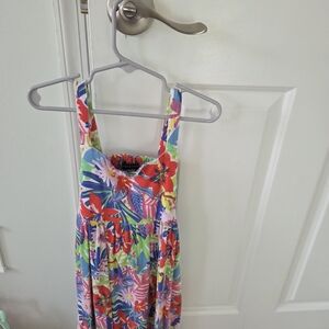 Andy & Evan Kids' Tropical Print Rib Knit Dress Size 6